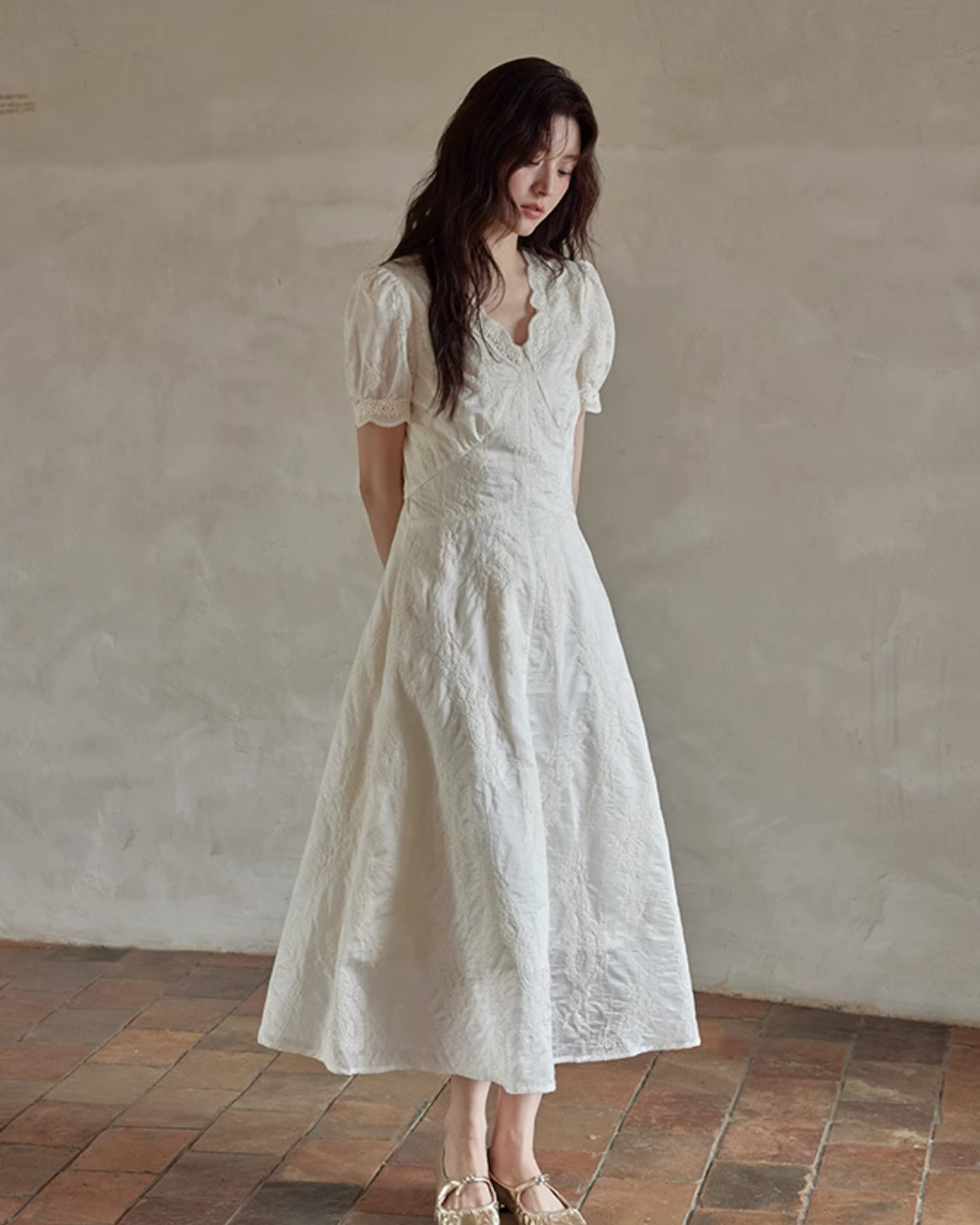 French Lace Flare Dress SMS0017