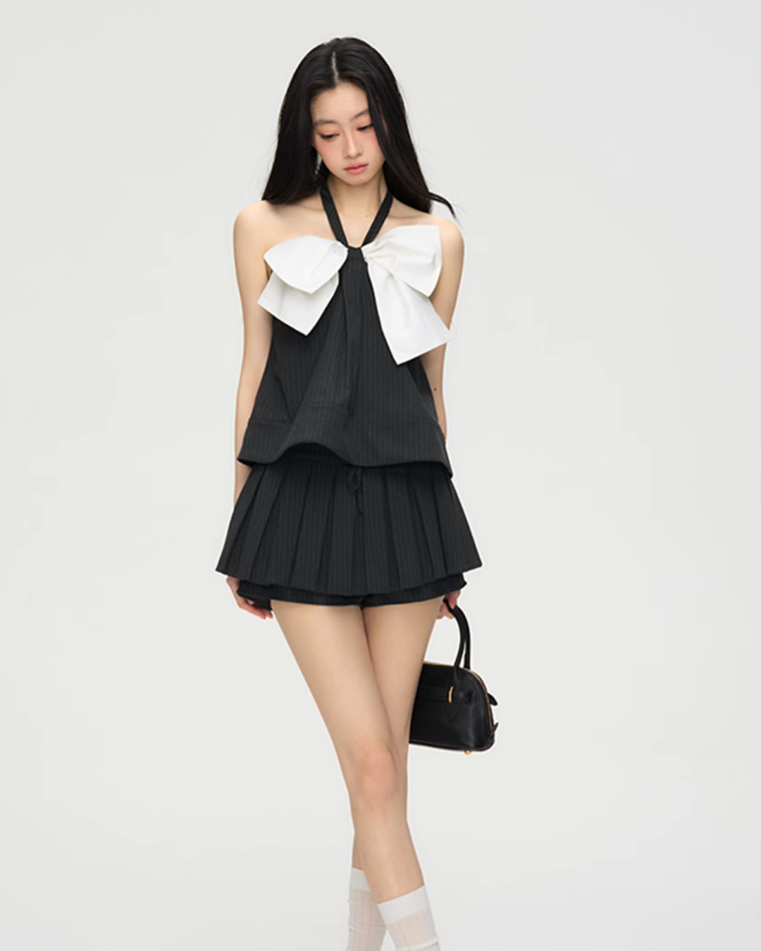 White Ribbon Halterneck Camisole PUC0019