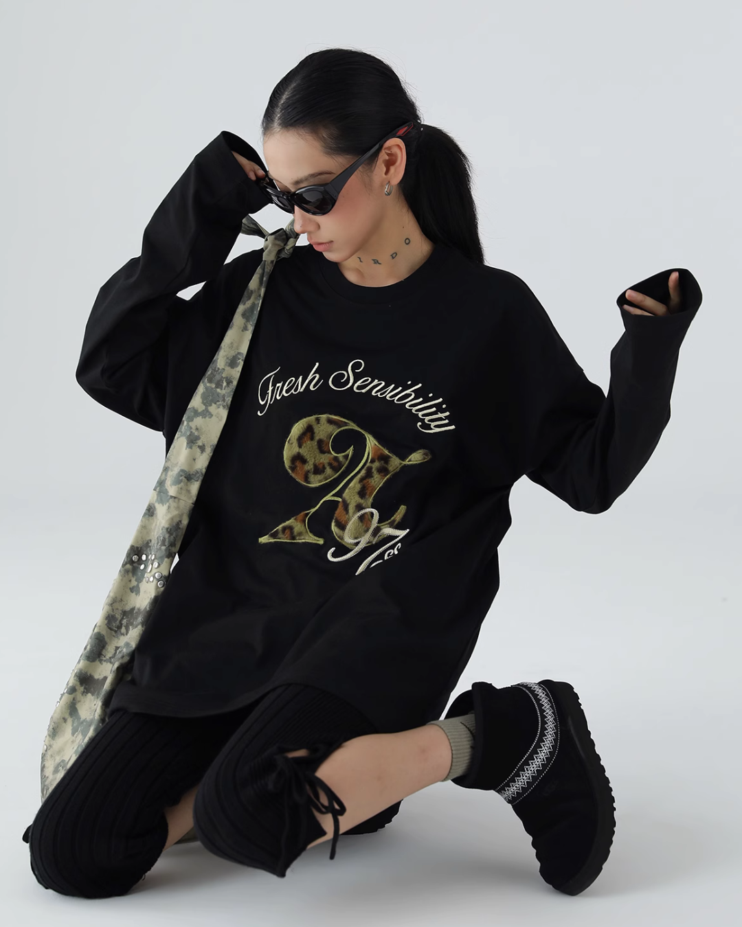 Vintage Leopard Long Sleeve T-Shirt ACS0154