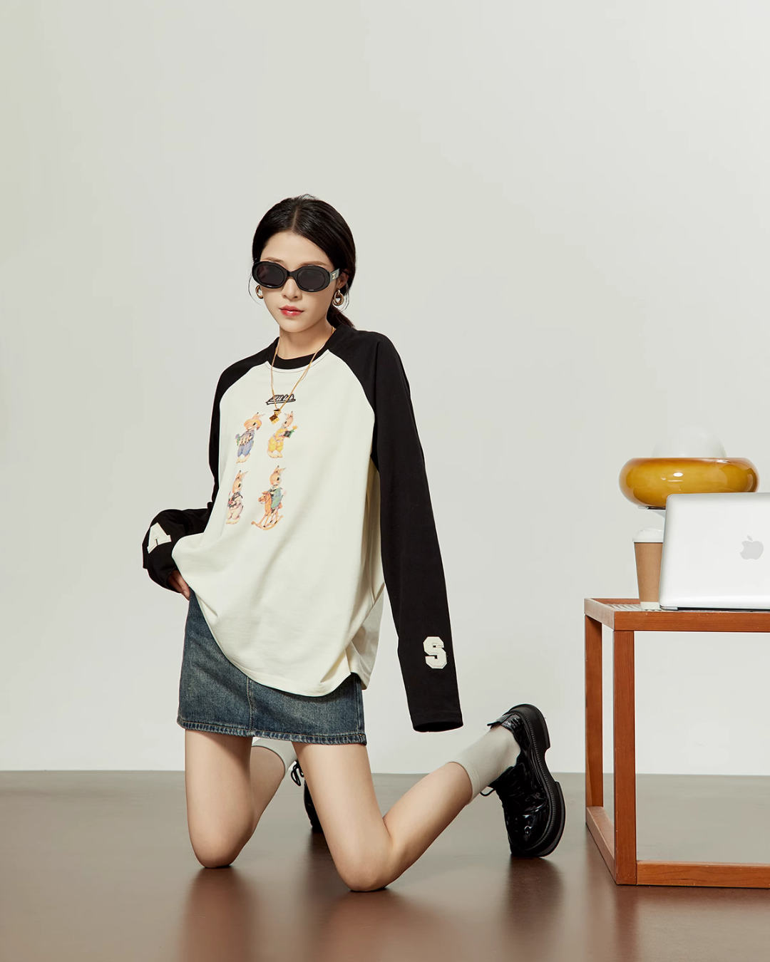 Bunny Raglan Long Sleeve T-Shirt LLA0343