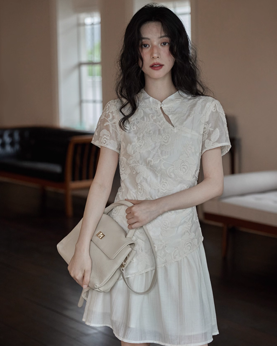 China Embroidery Flower Dress SMS0015