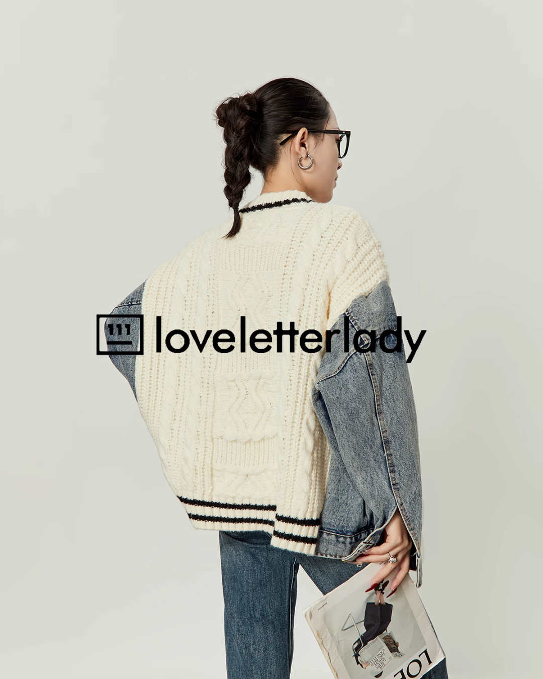 Vintage Stitched Denim Knit Jacket LLA0407