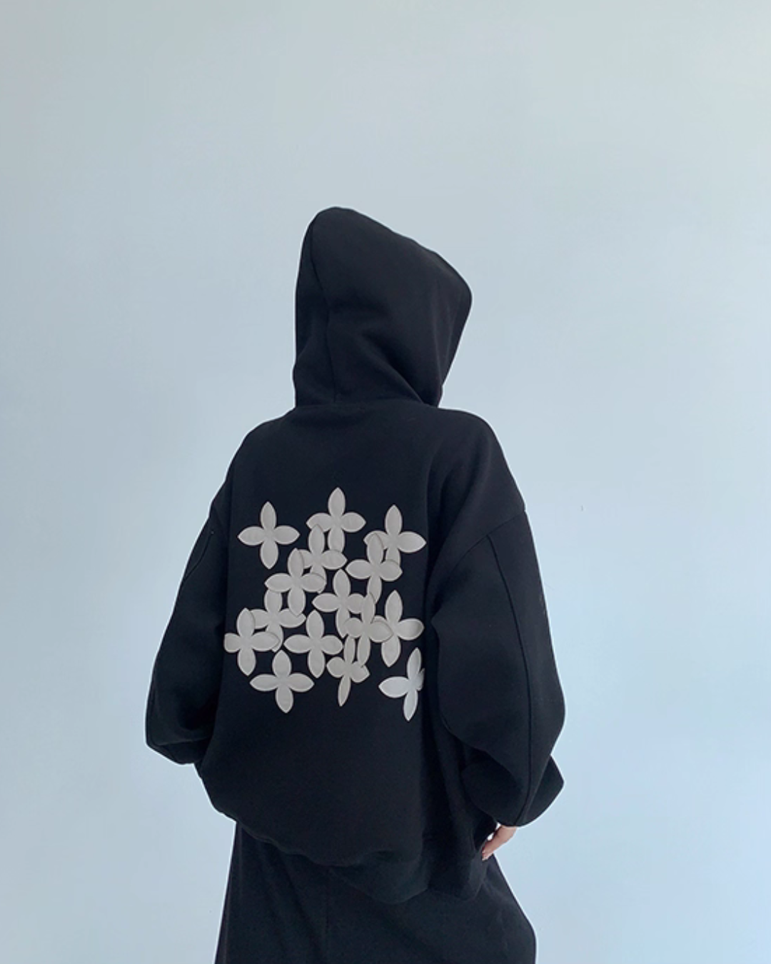 Flower Motif Sweatshirt Hoodie YLS0962