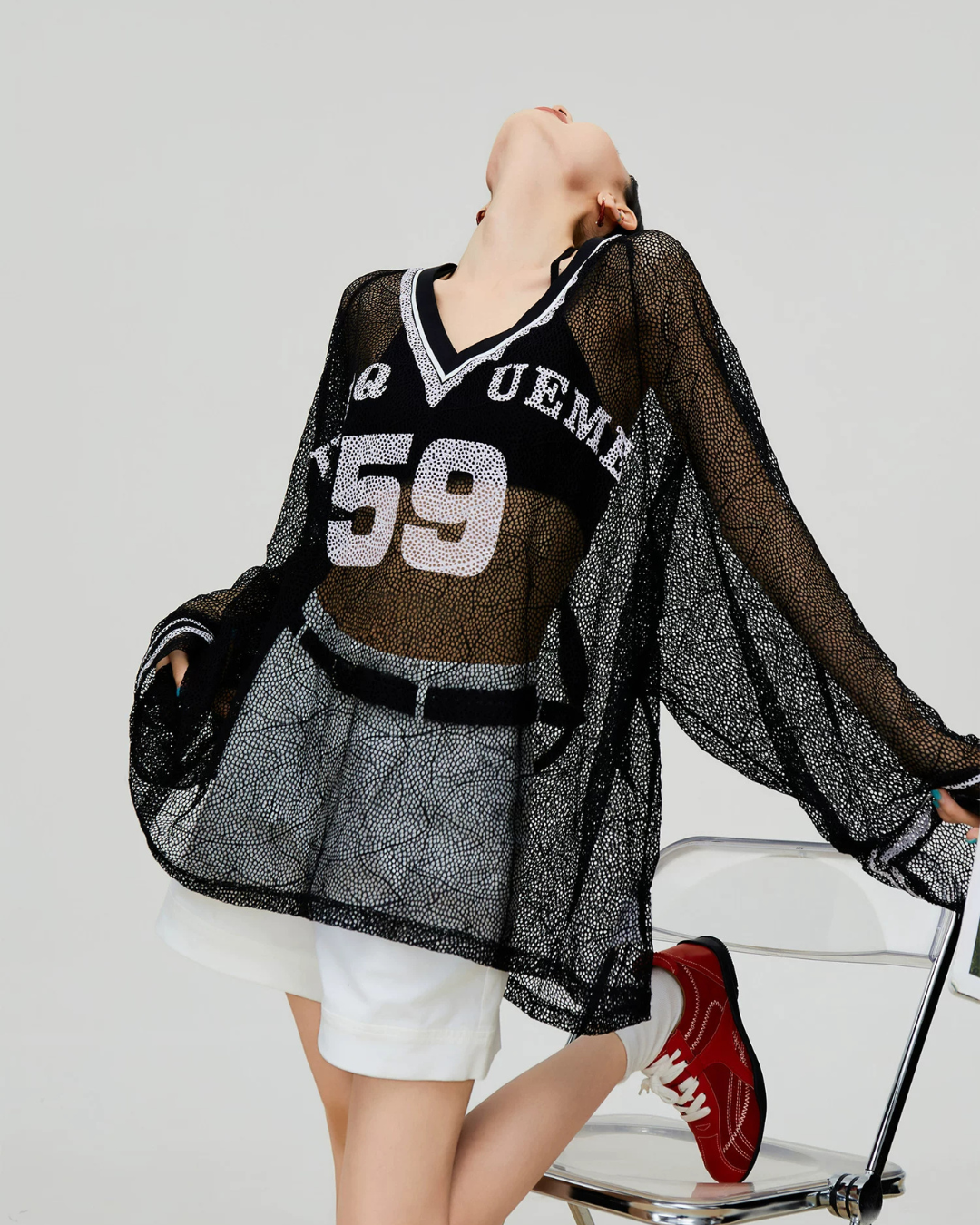 See-Through Mesh Pullover FER0253