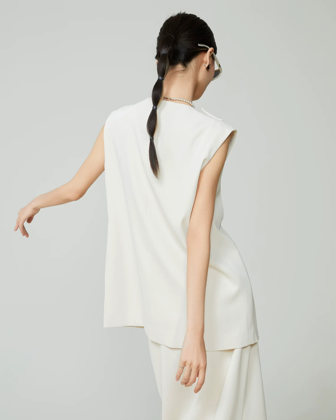 Front Layered Vest / Straight Long Skirt FER0271