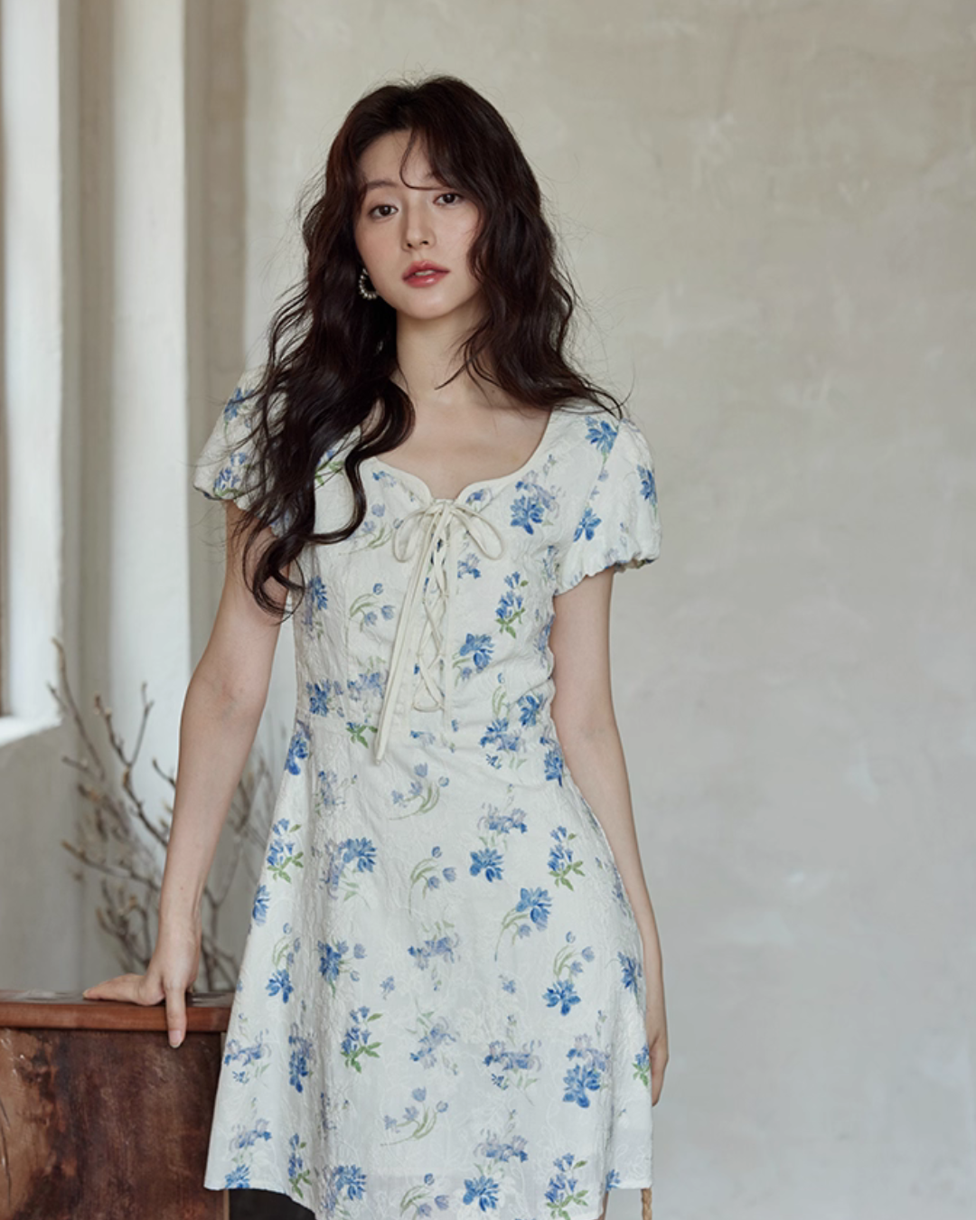 Puff Sleeve Floral Mini Dress SMS0021