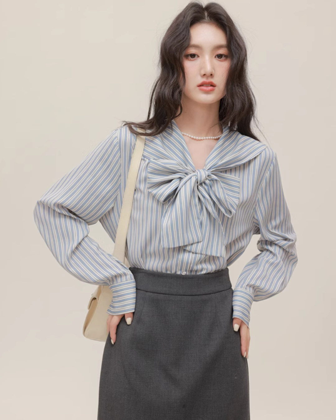 Bowtie Stripe Long Sleeve Shirt CHS0006