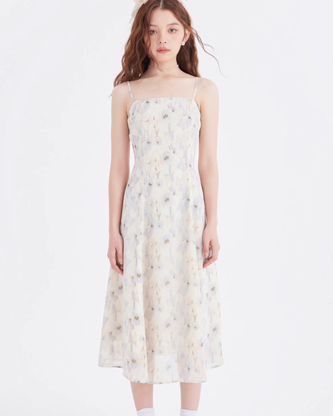 Sheer Floral Camisole Dress LSN0012