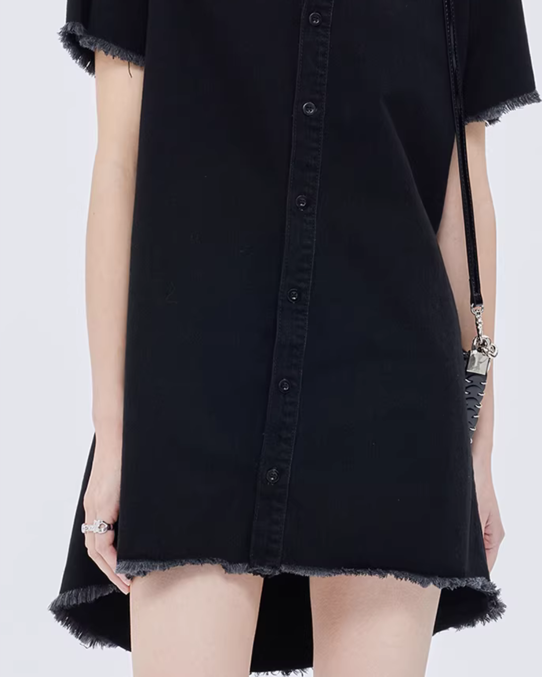 Polo Collar Embroidered Shirt Dress SHN0005