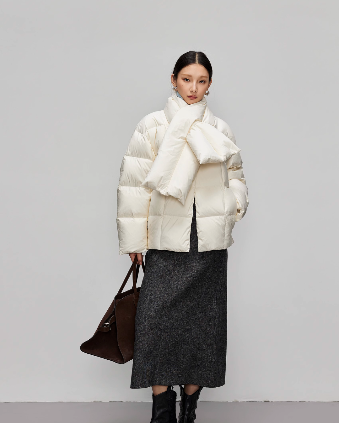 No Collar Down With Muffler Jacket JLC0007