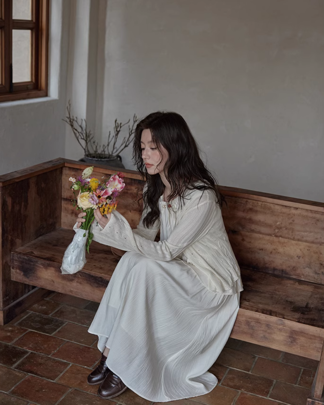 Asymmetrical Tiered Dress / Summer Knit Cardigan SMS0001