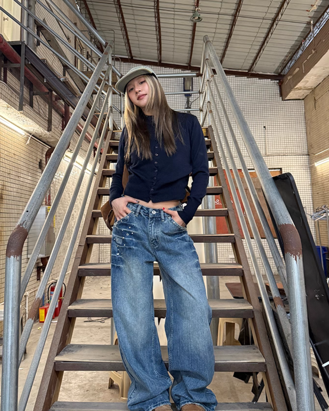 Washed Wide Denim Pants CYE0024