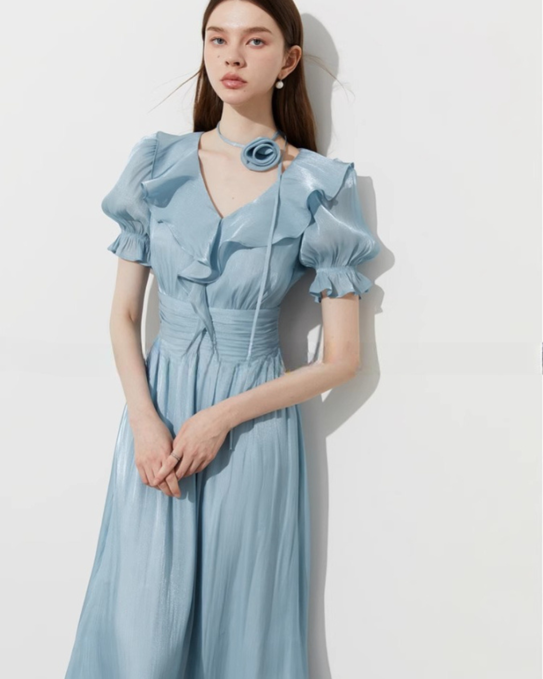 Frilled Collar Formal Dress DPY0035