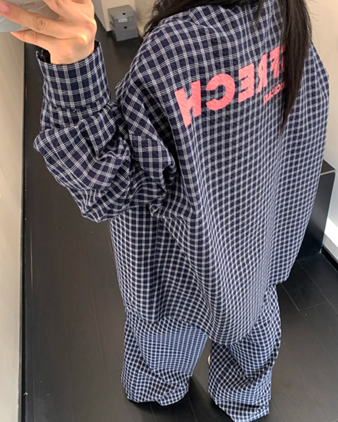 Plaid Long Sleeve Shirt / Loose Pants YLS0916