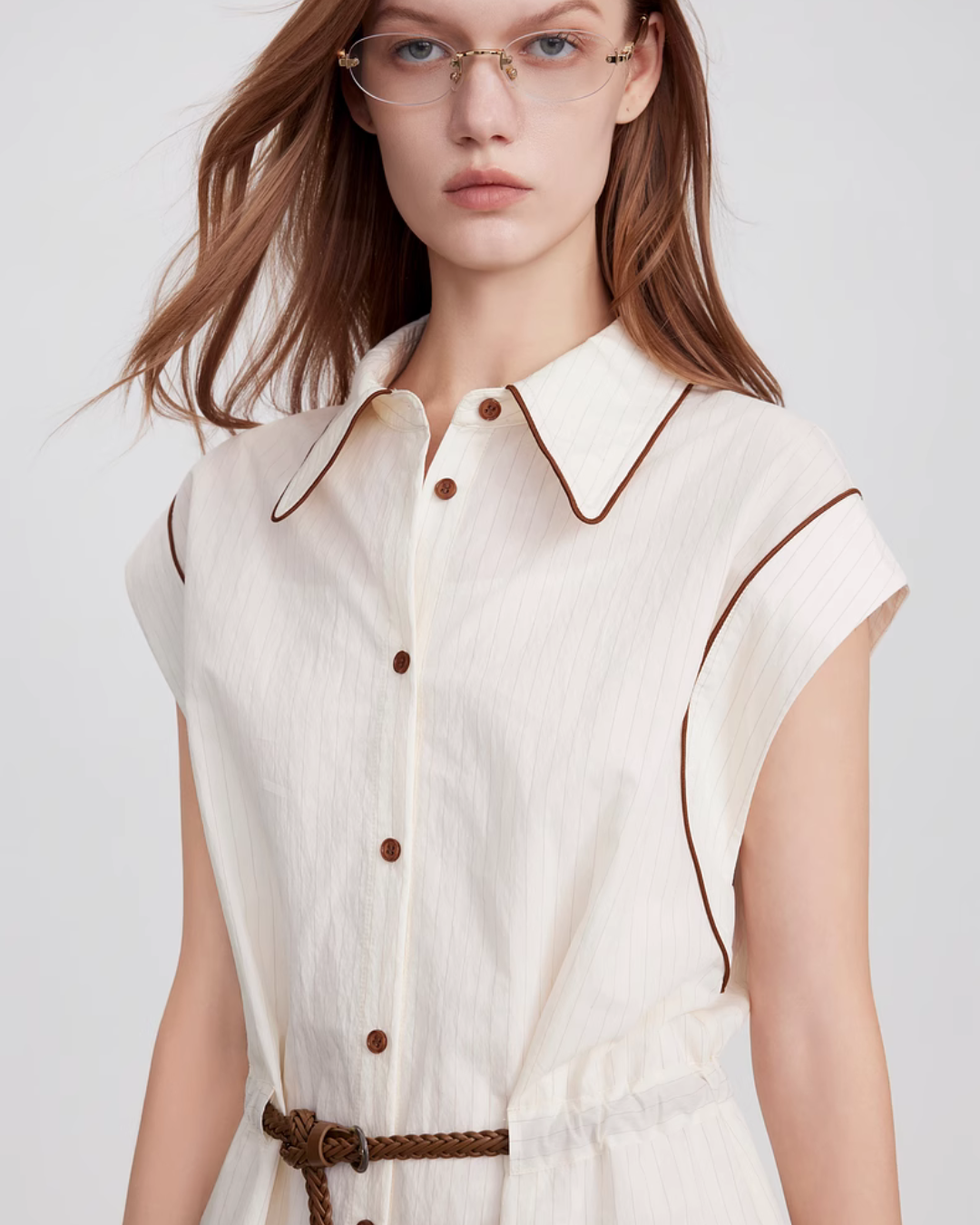Sleeveless Belt Dress ELE0009