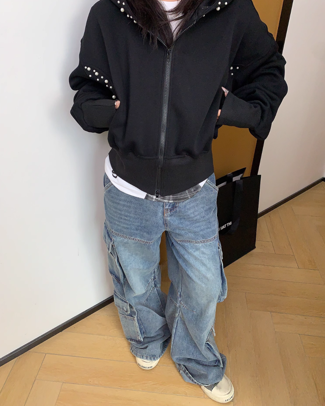 Pearl Cropped Hood Jacket YLS0832