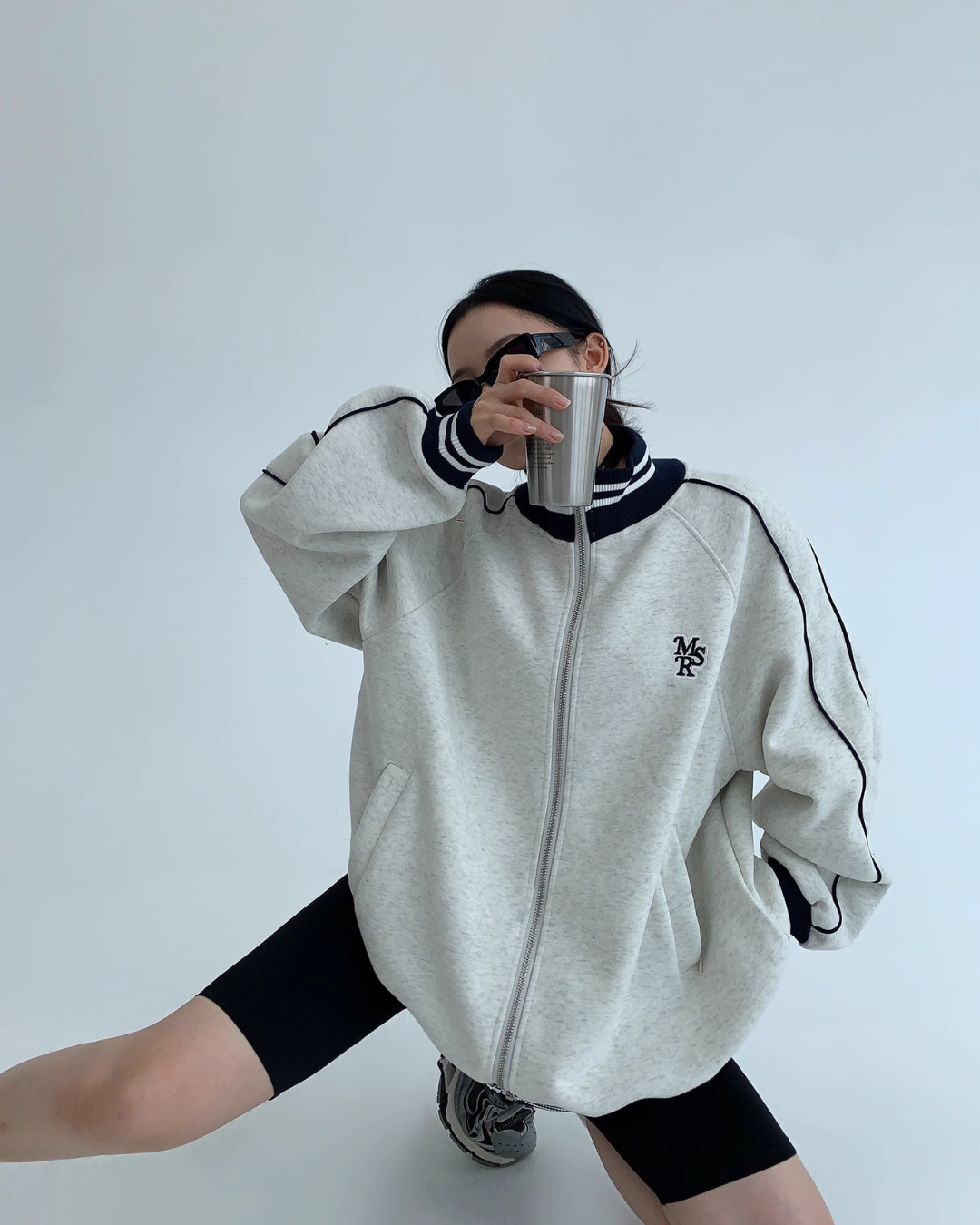 Color Blocked Line Track Jacket YLS0829
