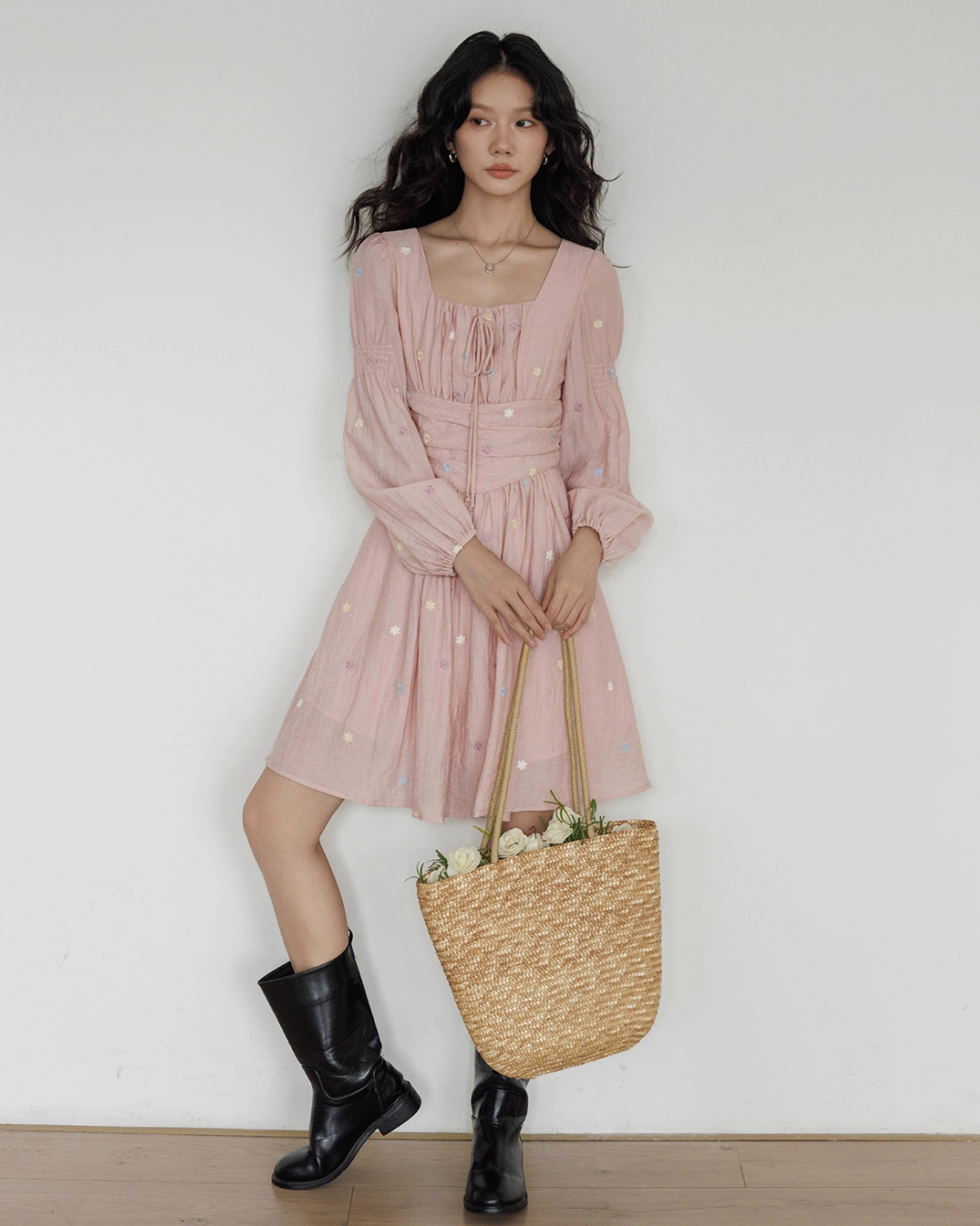 Small Floral Embroidery Dress VAS0154