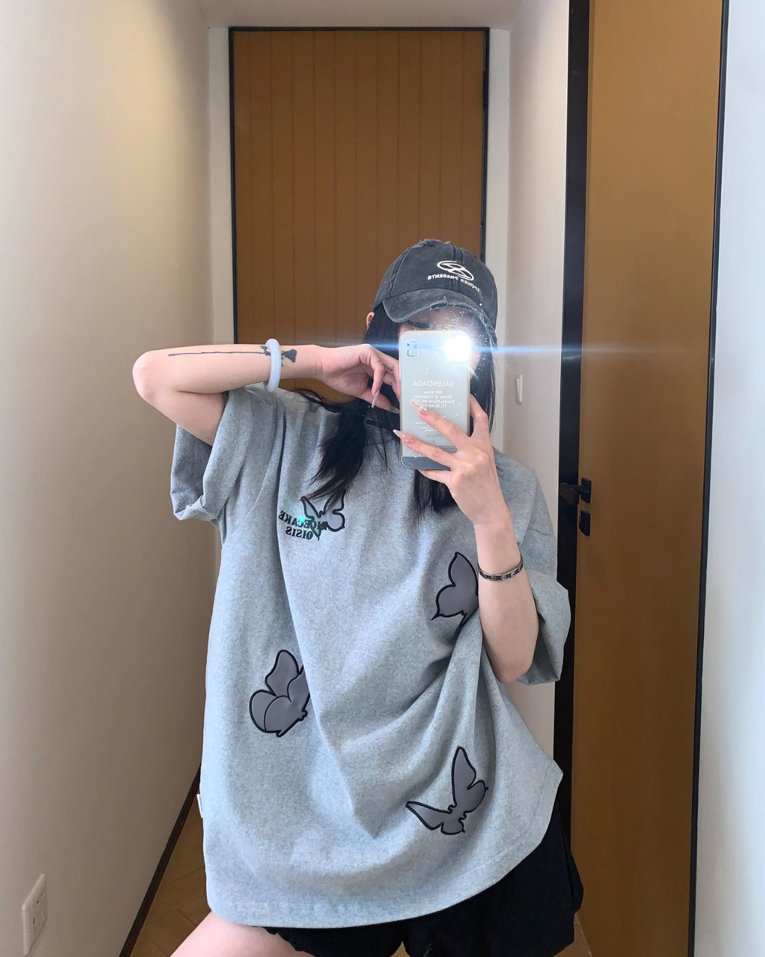 Butterfly Patch Short Sleeve T-Shirt YLS0836
