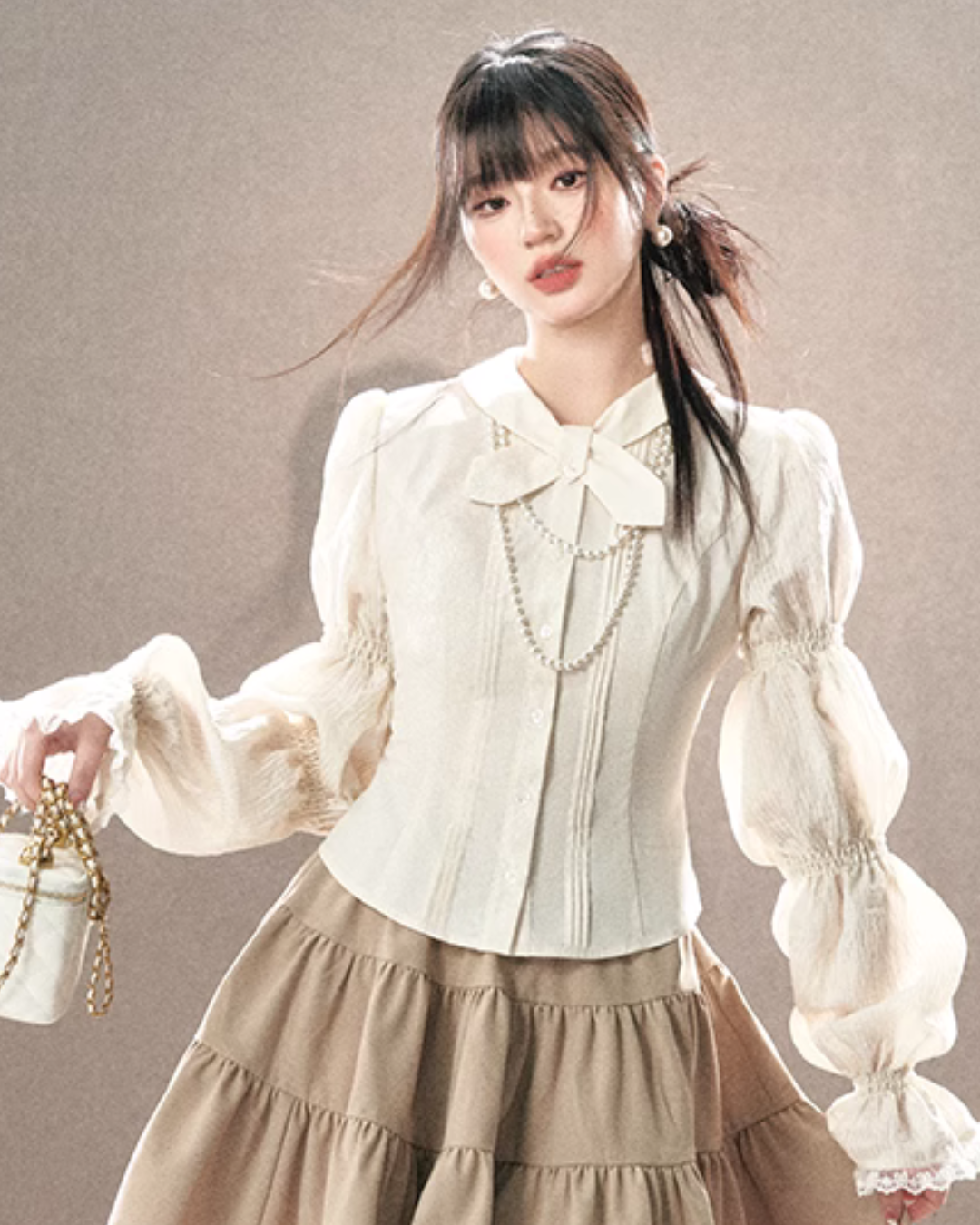 Fluffy Volume Sleeve Shirt UNP0012