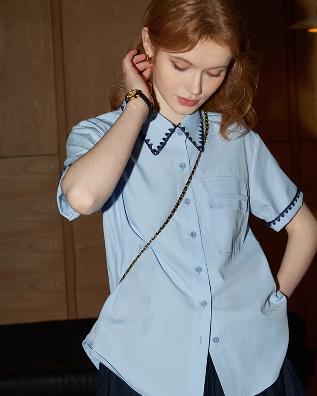 Shell Stitch Design Shirt KMV0003