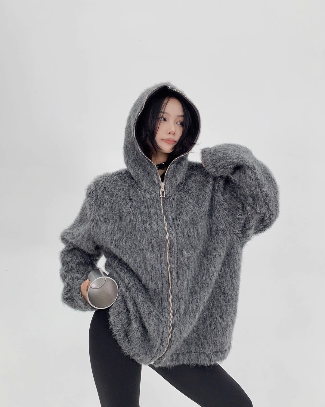 Mohair Hooded Jacket YLS0526