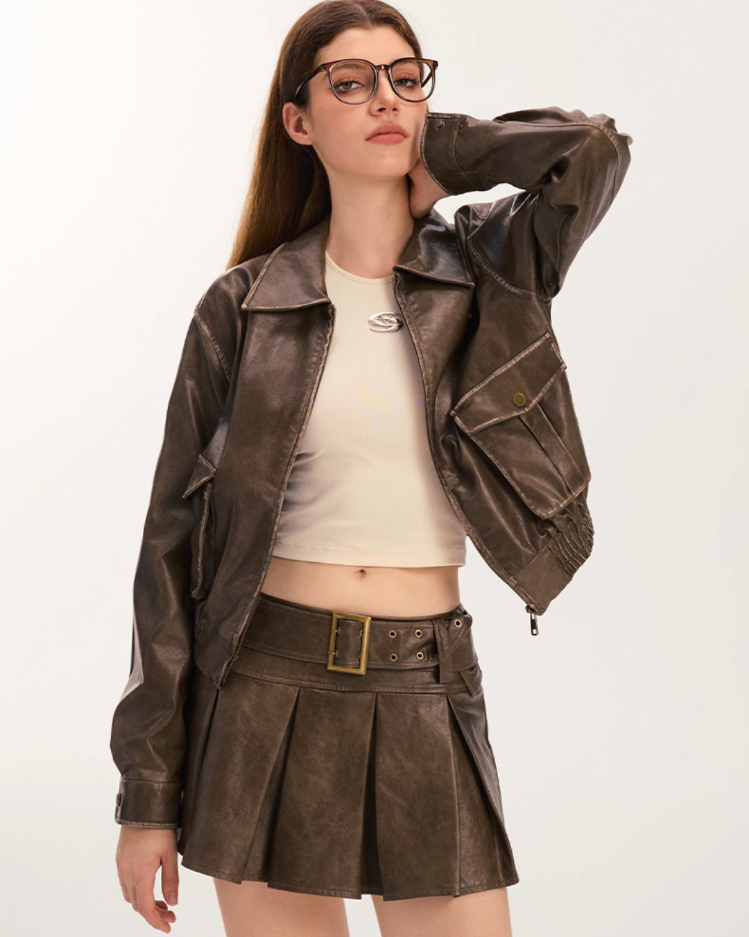 Leather Mini Skirt VSE0067