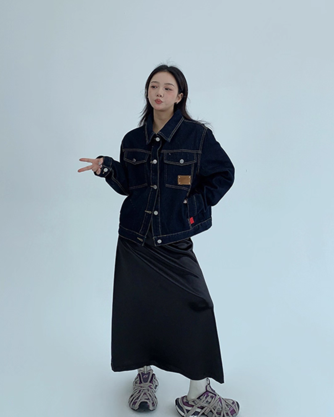 Dark Blue Stitch Denim Jacket YLS0901