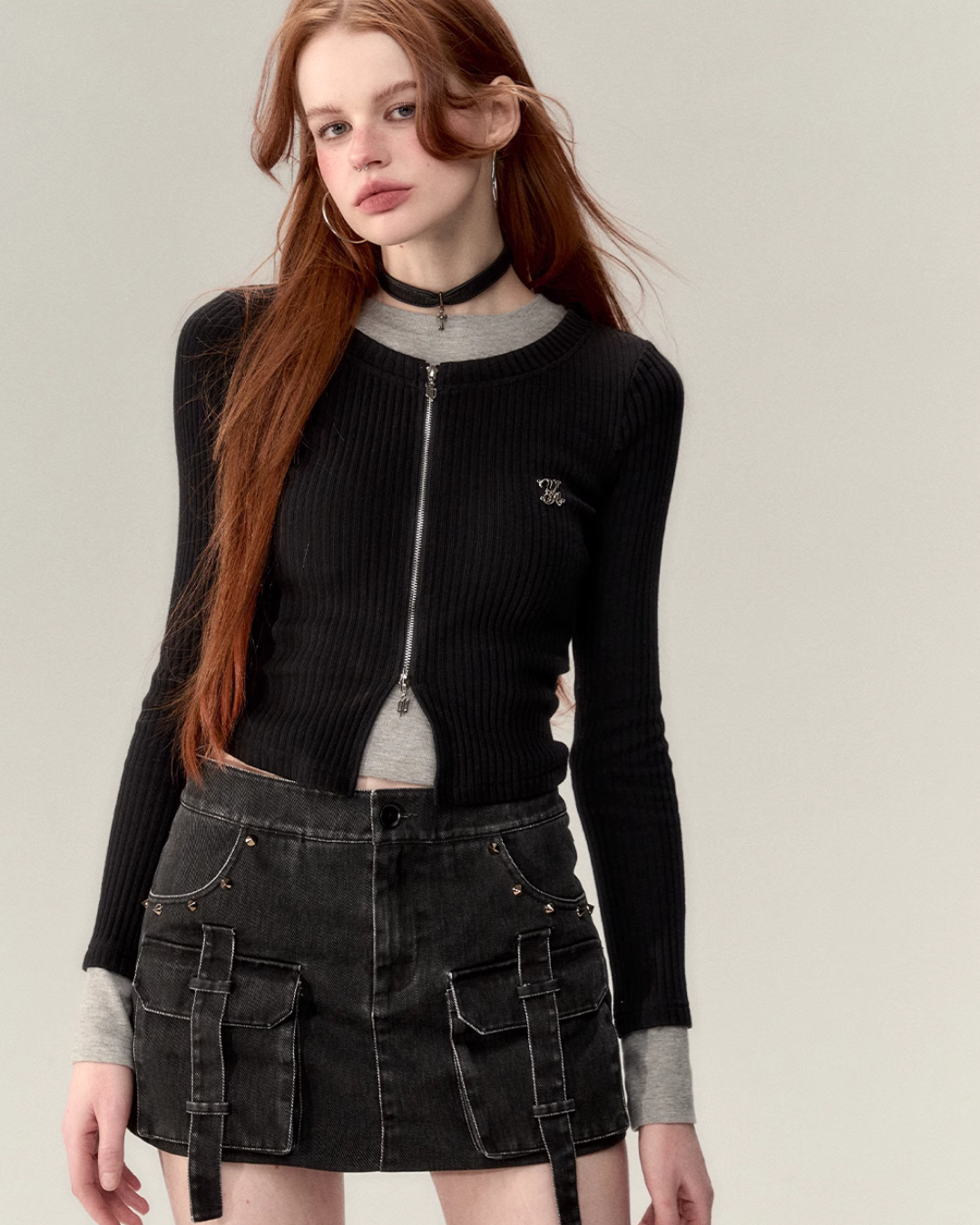 Double Zip Layered Tops VPT0023