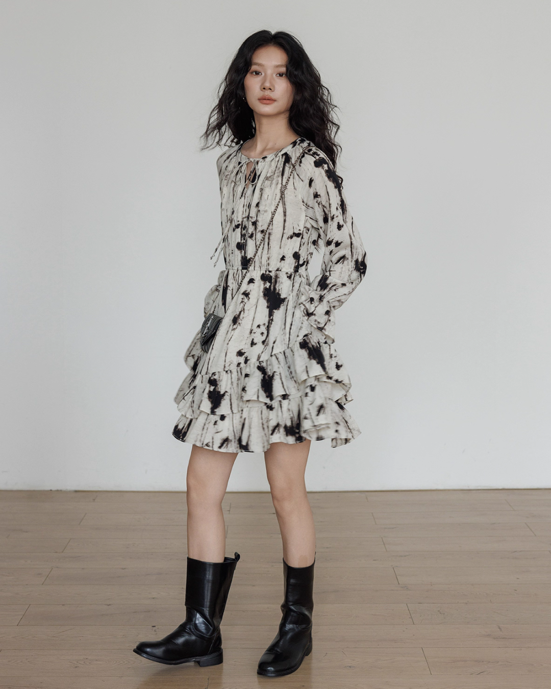 Round Neck Vintage Print Dress VAS0147