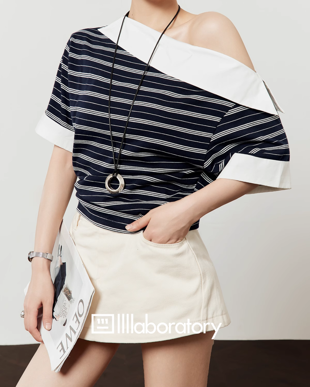 One Shoulder Border Top LLA0444