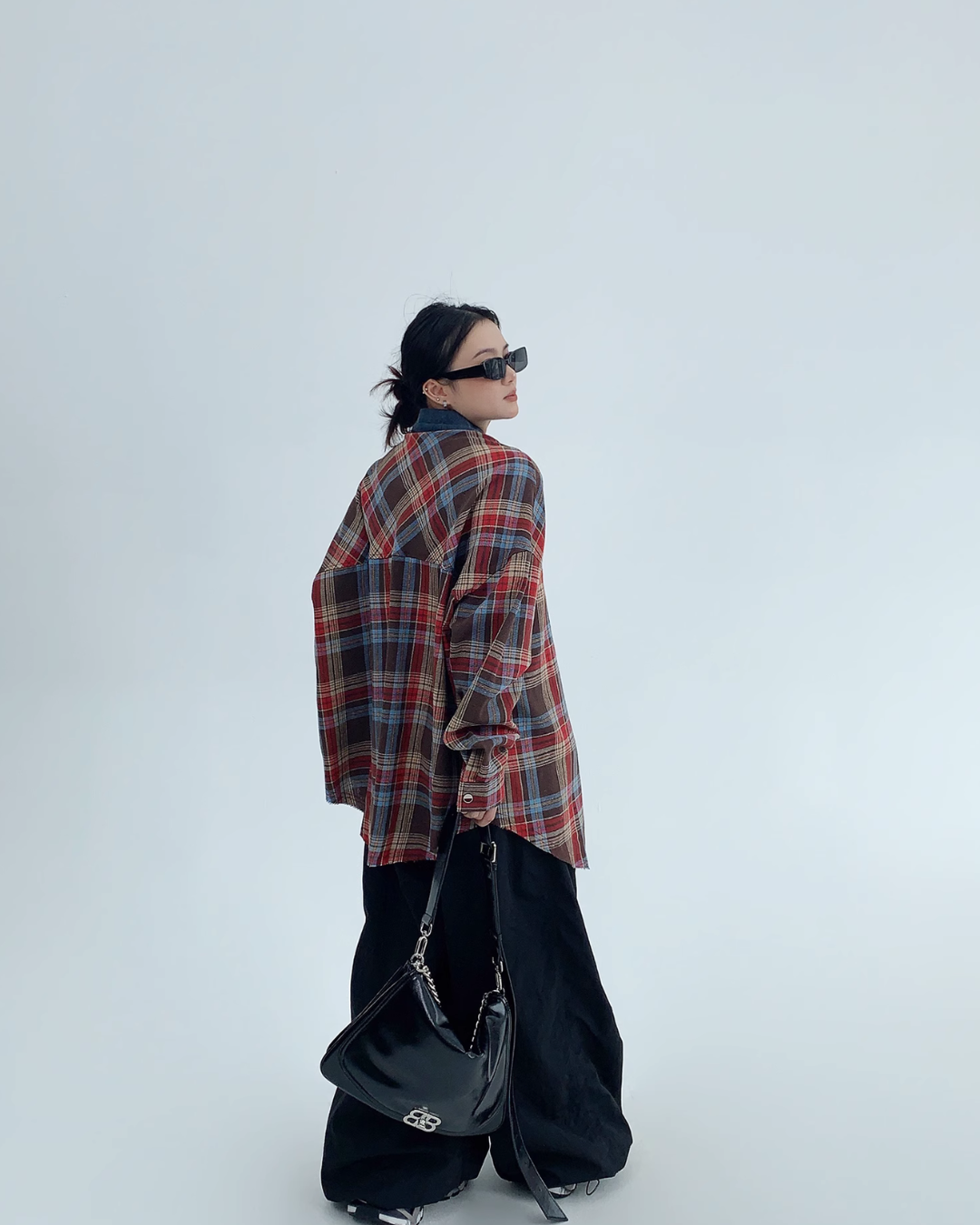 Retro Oversize Plaid Long Sleeved Shirt YLS0436