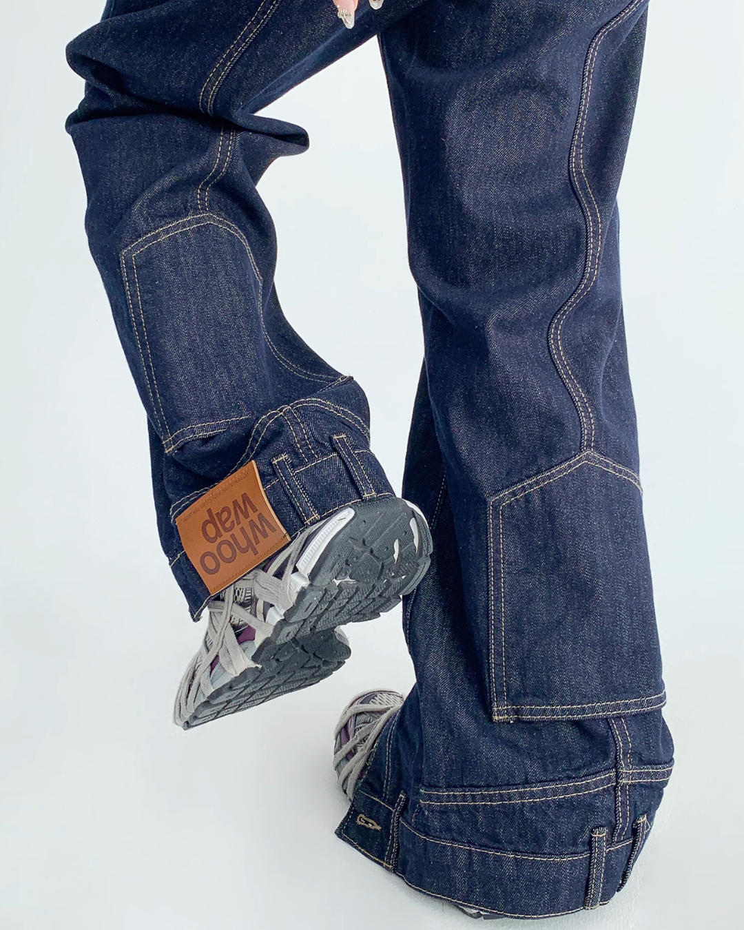 Stitch Design Wide Denim Pants YLS0540
