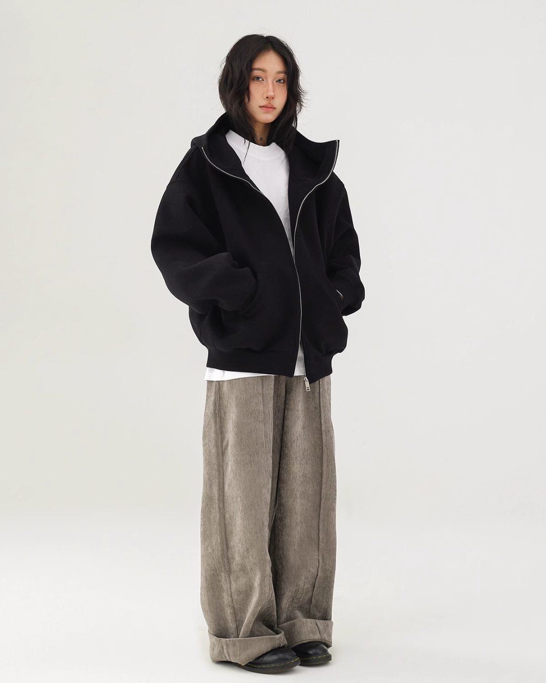 Volume Stand Neck Zip Hoodie ACS0175