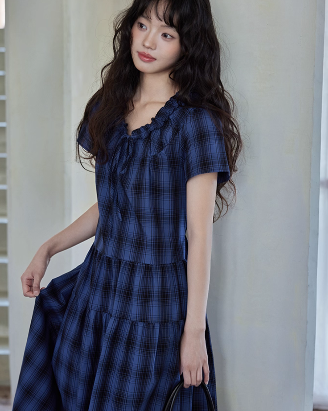 Checkered Long Flare Dress SMS0024