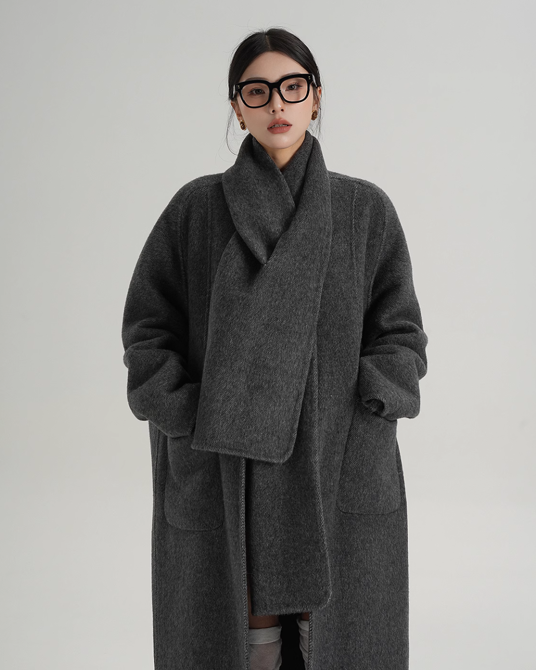 Collarless Long Coat SRS0314