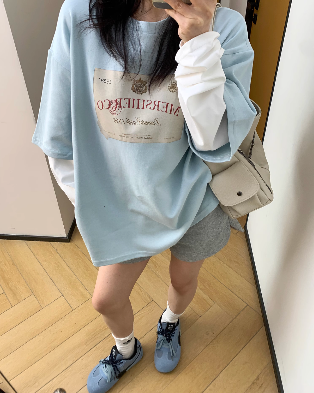 Layered Style Cotton Short Sleeve T-Shirt YLS0820