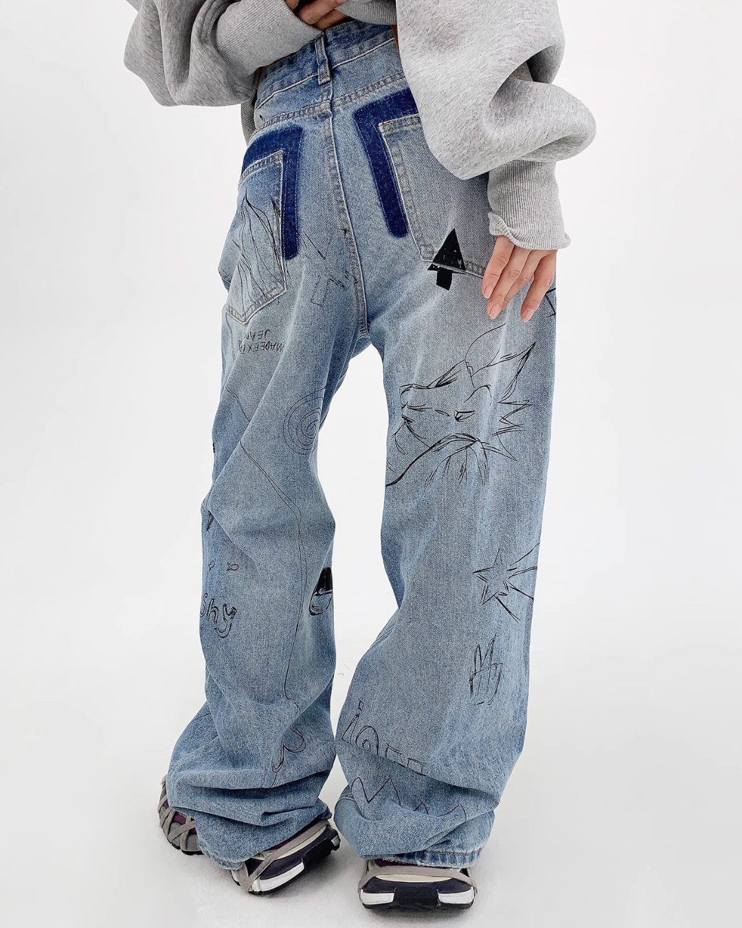 Graffiti Design Denim Pants YLS0521