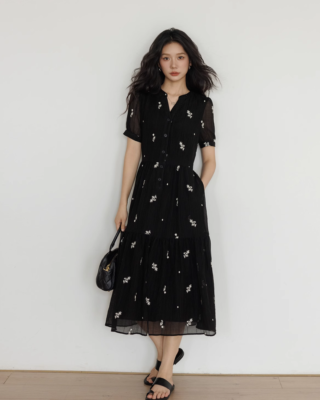 French Floral Dress VAS0090