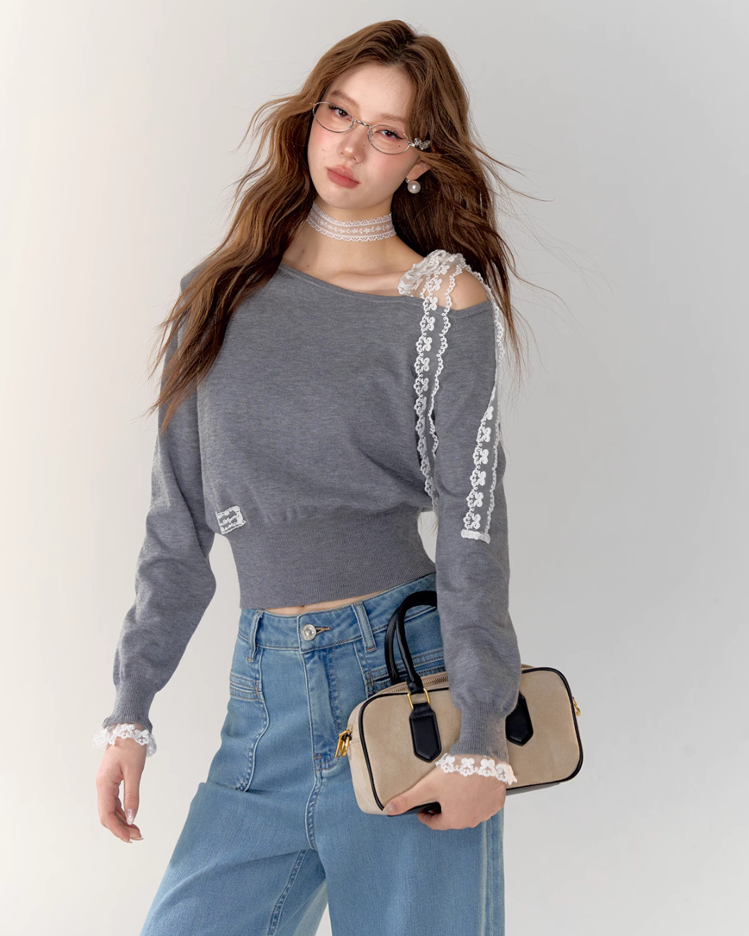 Race Ribbon One Shoulder Tops ASG0023