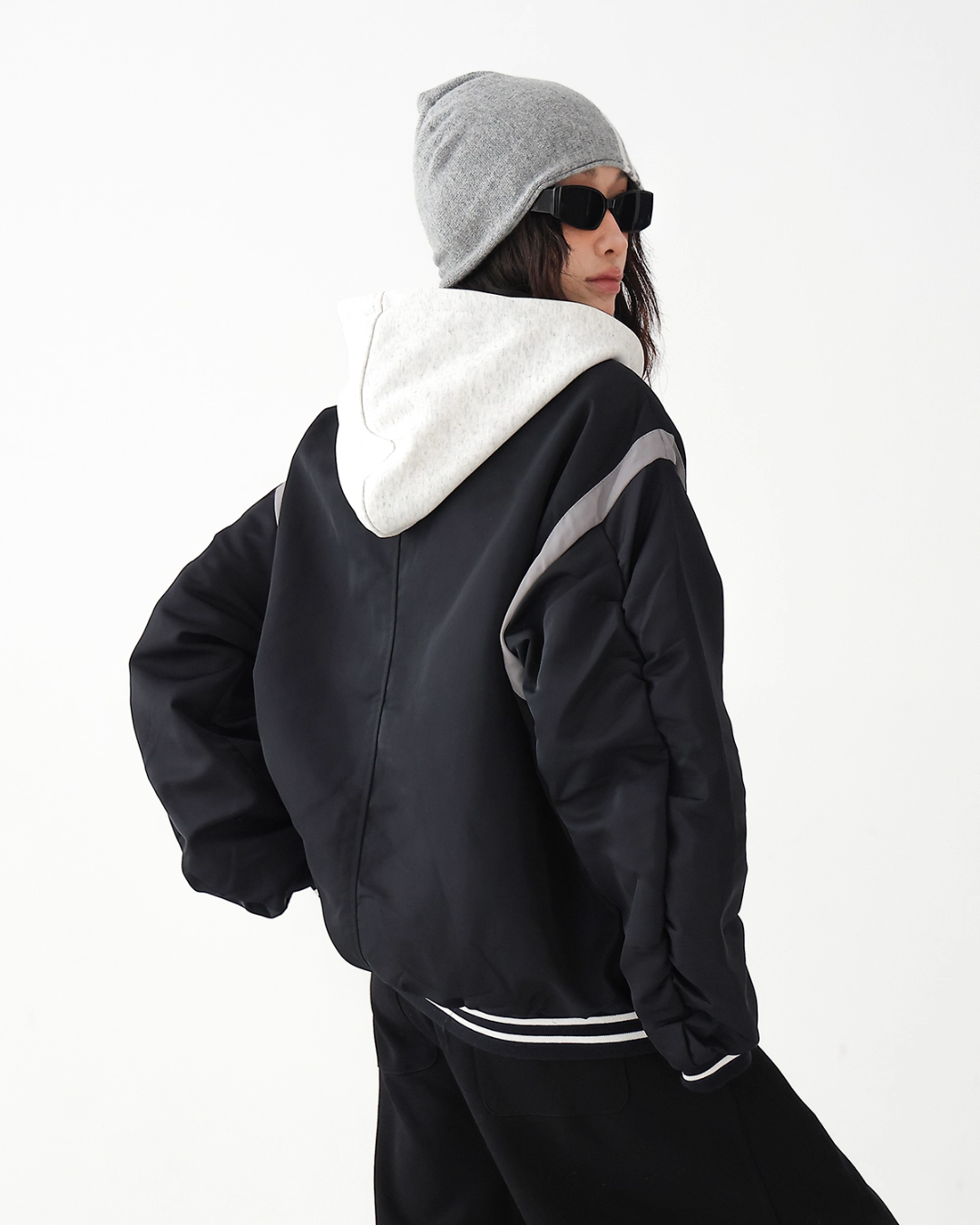 Retro Color Patchwork Hood Jacket ACS0286