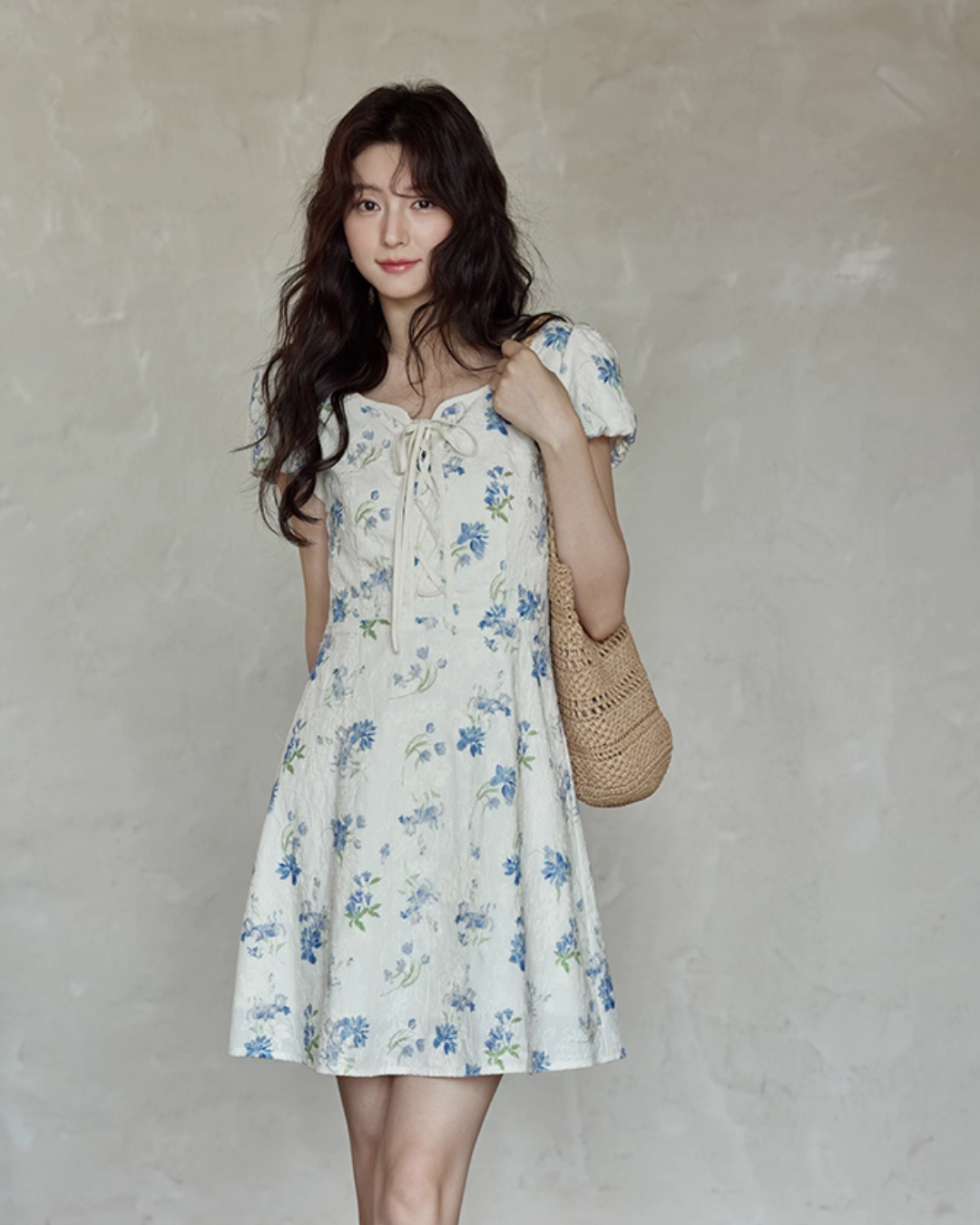 Puff Sleeve Floral Mini Dress SMS0021