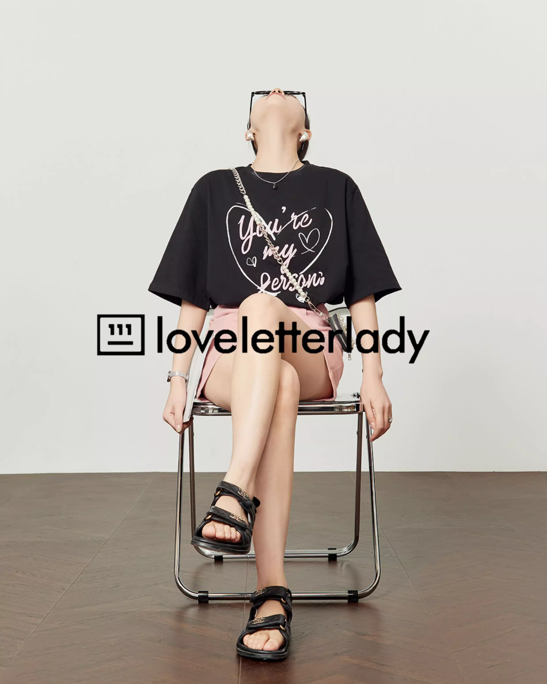 Heart Letter Round Neck Top LLA0465