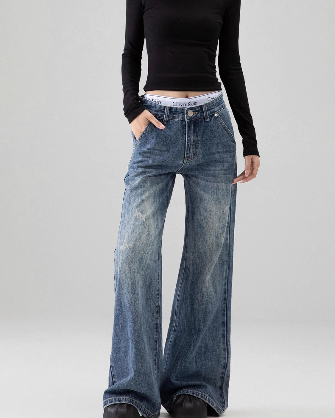Flare Wide Denim Pants ICM0071