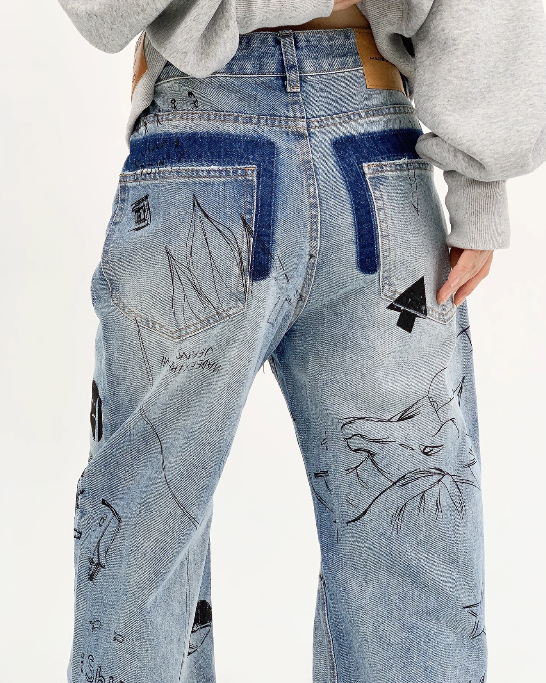 Graffiti Design Denim Pants YLS0521