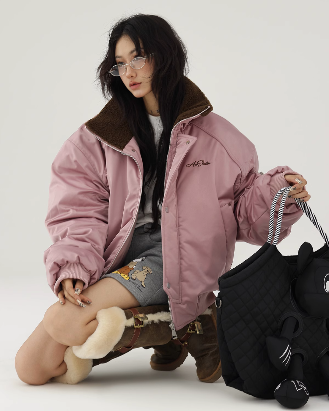 Boa Collar Back Logo Jacket ACS0212