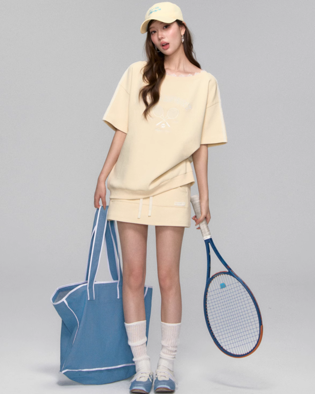 One Shoulder Sweat Top / Sweat Mini Skirt ASG0044