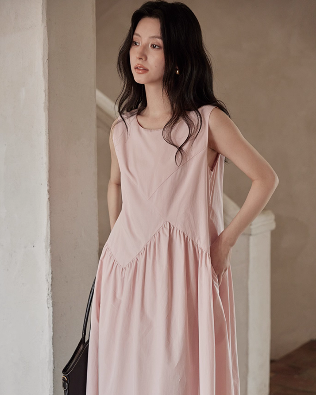 Asymmetrical Cotton Long Dress SMS0008