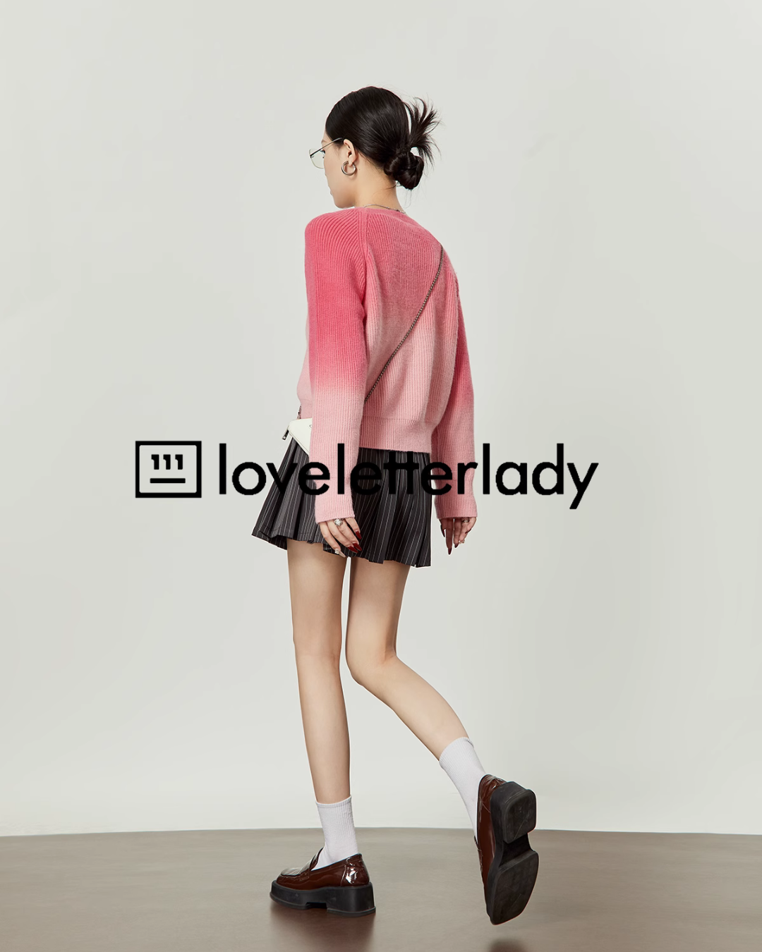 Pink Gradient Knit Cardigan LLA0417