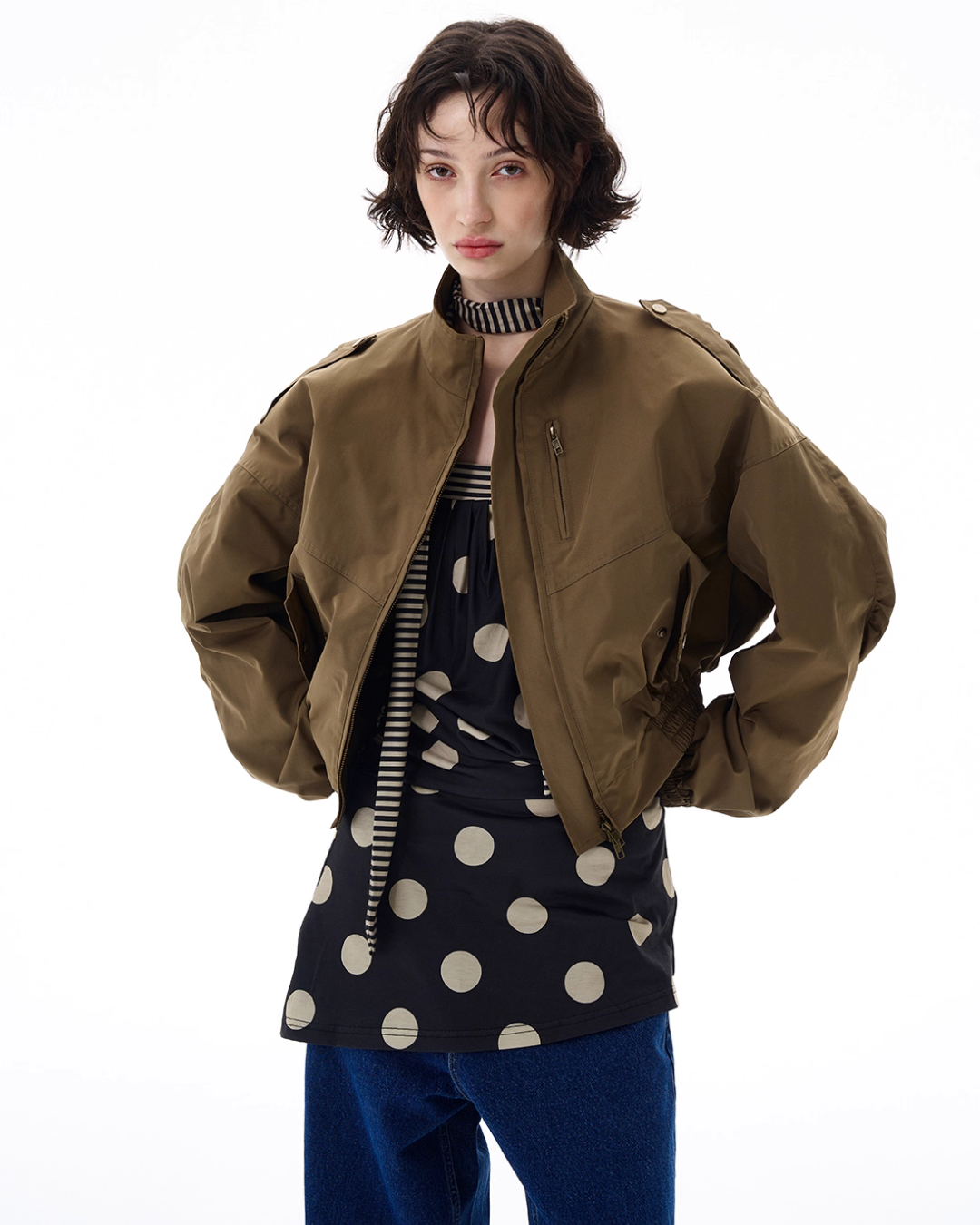 Stand Collar Short Jacket WLS0004